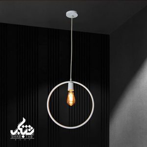 لوستر مدرن اشکال هندسی دایره سفید
