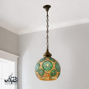 لوستر آویز شیشه رنگی مراکشی