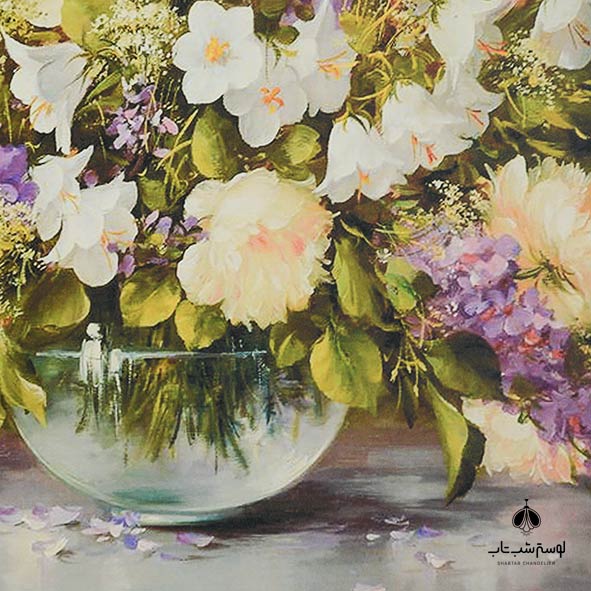 تابلو نقاشی گلدان گل طبیعی