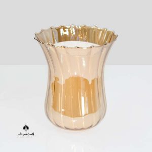 لاله دو گلس کمر باریک کد 107 لوکس ساده عسلی شفاف