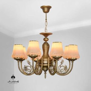 لوستر آویز 8 شعله 8026/8 نورسازان آنتیک آب گلدن