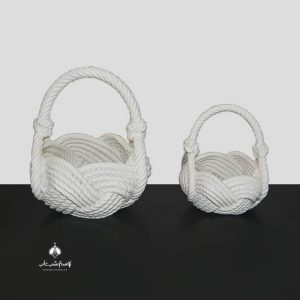 FRZ سبد شکلات خوری دسته دار دوتایی سفید