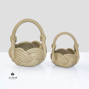 FRZ سبد شکلات خوری دسته دار دوتایی قهوه ای