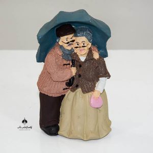FRZ مجسمه پیرزن پیرمرد رنگی مدل چتر دار