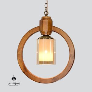 لوستر آویز چوبی تک شعله رومن معکوس دارکار