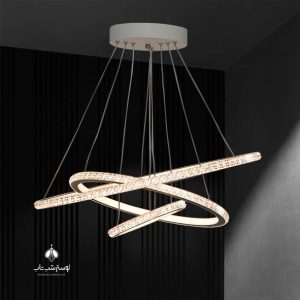 لوستر 3 حلقه ال ای دی دایره 2 لب سفید پارس 3 حالته AP/S 604020