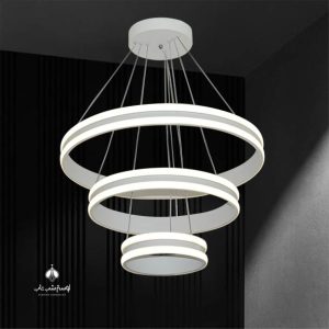لوستر آویز ال ای دی 3 حلقه دایره 3 لاین سفید پارس 60/40/20 سیلیکون